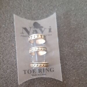 Navi Silver Tone Decorative Toe Rings - Set of 3